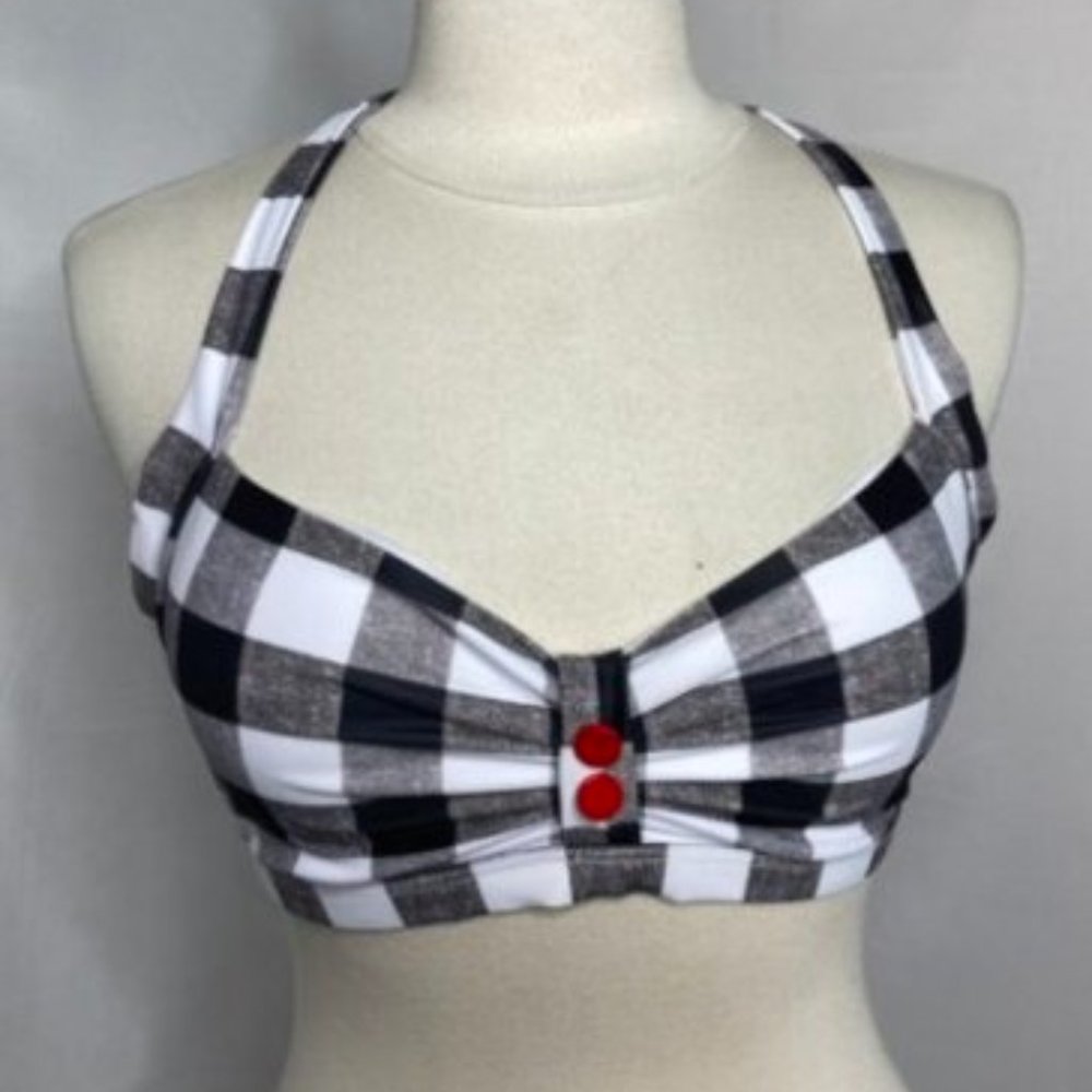 Futurino Retro Plaid Pattern Polka Bikini